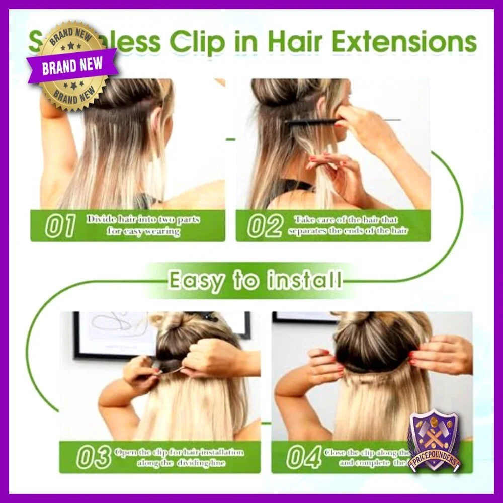 18 Inch Clip In Human Hair Extensions 8 Pieces 70g Brazilian Virgin Remy